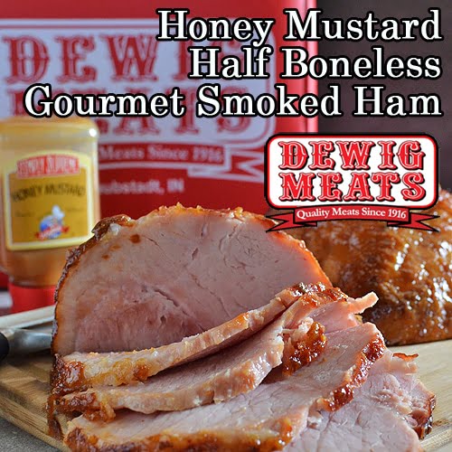 Honey Mustard Half Boneless Gourmet Smoked Ham | DEWIG MEATS