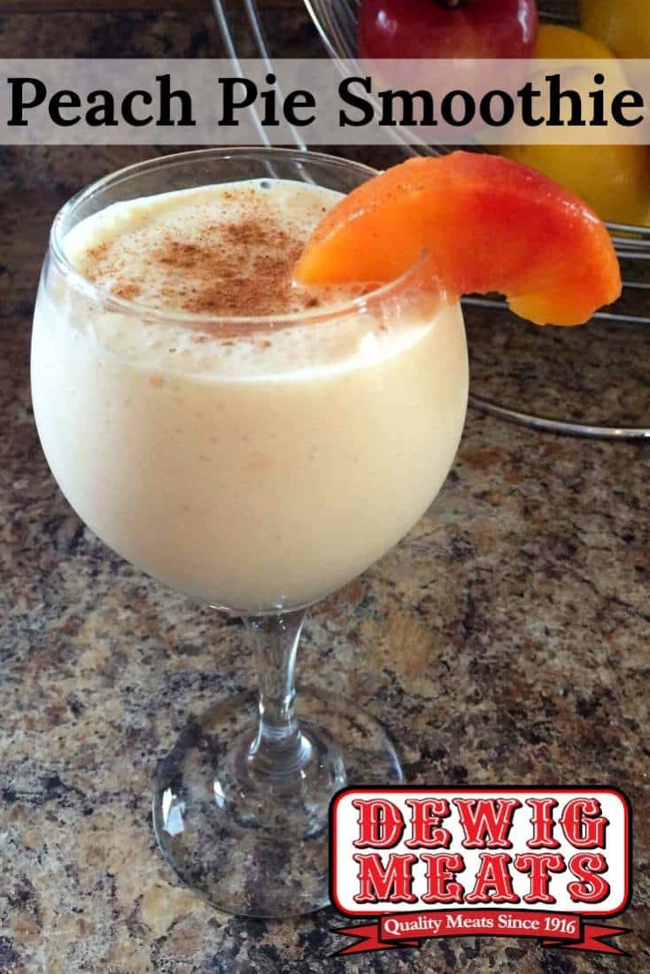 Peach Pie Smoothie from Dewig Meats. Soak up the final days of summer with this recipe for Peach Pie Smoothies. Not only does this smoothie taste good, but it's good for you too!