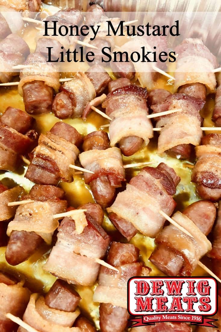 Honey Mustard Little Smokies from Dewig Meats. These Honey Mustard Little Smokies will wow the crowd at any summer BBQ or holiday party. This recipe is the perfect combination of sweet and salty.