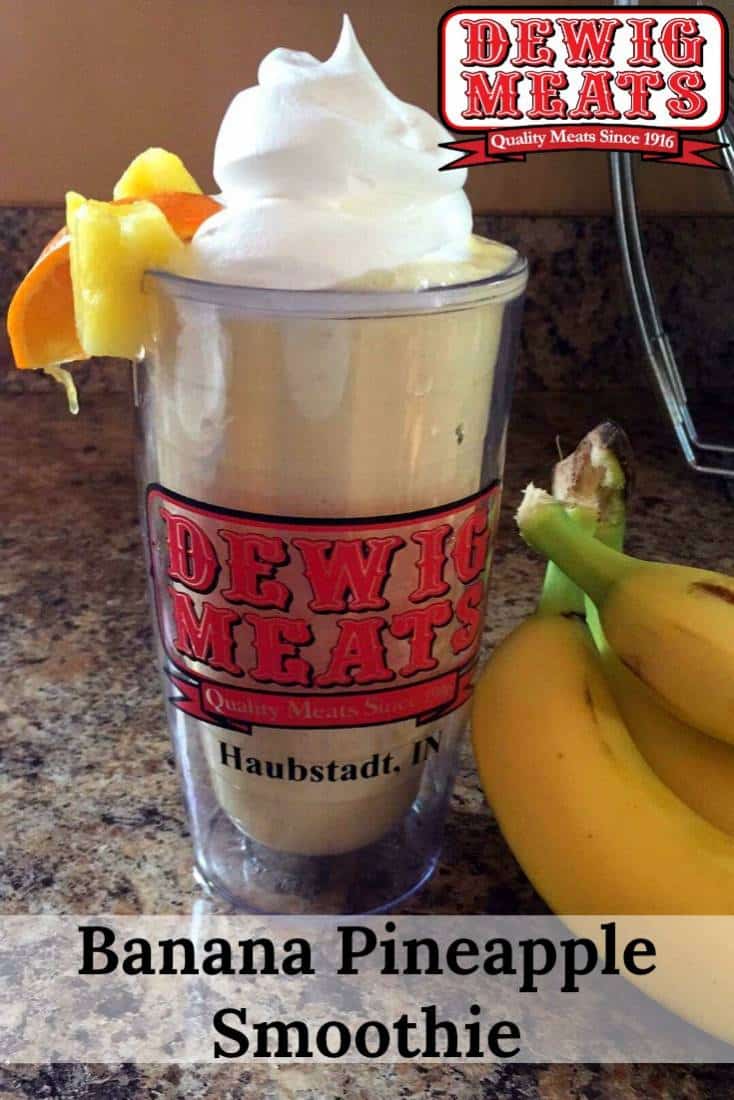 Banana Pineapple Smoothie from Dewig Meats. This recipe for Banana Pineapple Smoothie will have your taste buds on their way to the tropics, regardless of the weather. This smoothie is easy and yummy!
